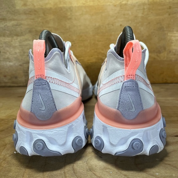 Nike React Element 55 Womens Size 9.5 Running Shoes Sneakers Peach/Cream - Picture 4 of 8